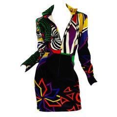 1990s Gianni Versace Versus Velvet Dress