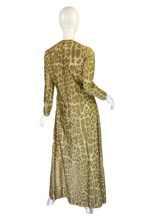 Women's 1970s Nat Kaplan Couture Leopard Maxi