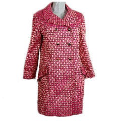 1960s Pink Metallic Brocade Coat