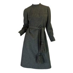 1960s Pom Pom Tassle Dior Wool Dress