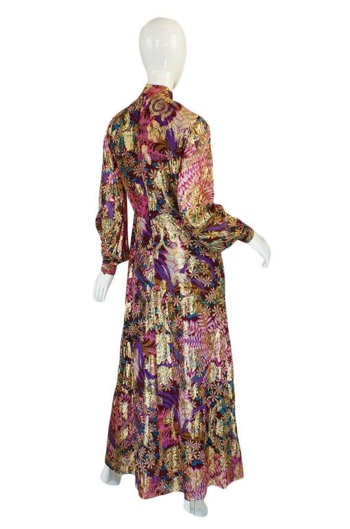 Women's 1960s Metallic Lilac Malcolm Starr Dress For Sale