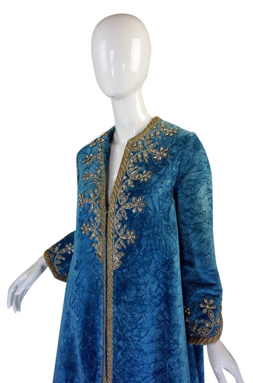 1960s Important George Halley Crystal Encrusted Couture Caftan 1