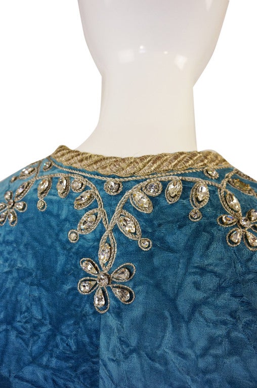 1960s Important George Halley Crystal Encrusted Couture Caftan at 1stDibs