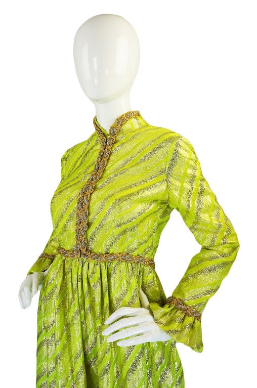 Women's 1960s Lime Oscar De La Renta Gown