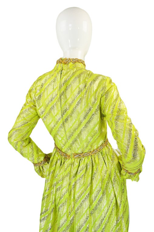 1960s Lime Oscar De La Renta Gown 1