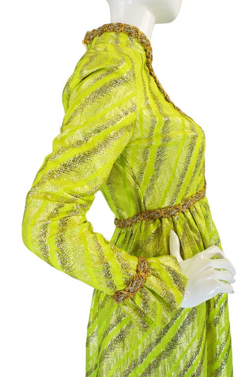 1960s Lime Oscar De La Renta Gown 2