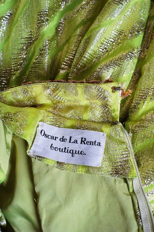 1960s Lime Oscar De La Renta Gown 4