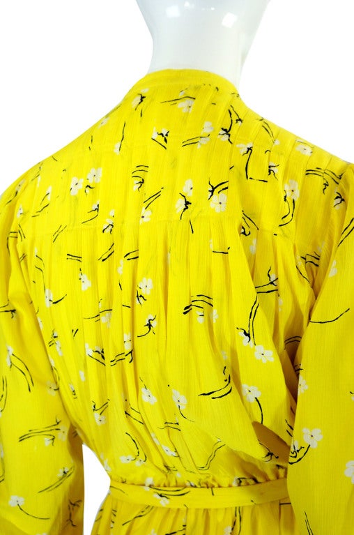 1970s Yellow Cotton Hanae Mori Dress For Sale 3