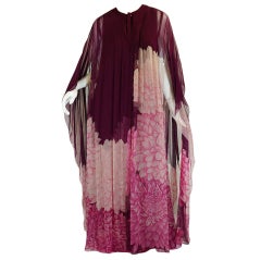 1970s Silk Chiffon Hanae Mori Caftan