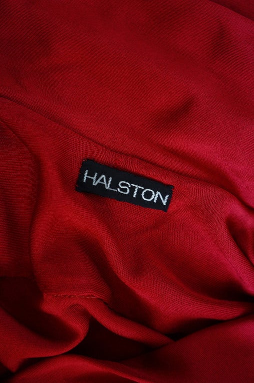 1972 Custom Red Jersey Halston Dress 4