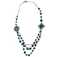 Chanel 07A Black & Blue Pearl Necklace