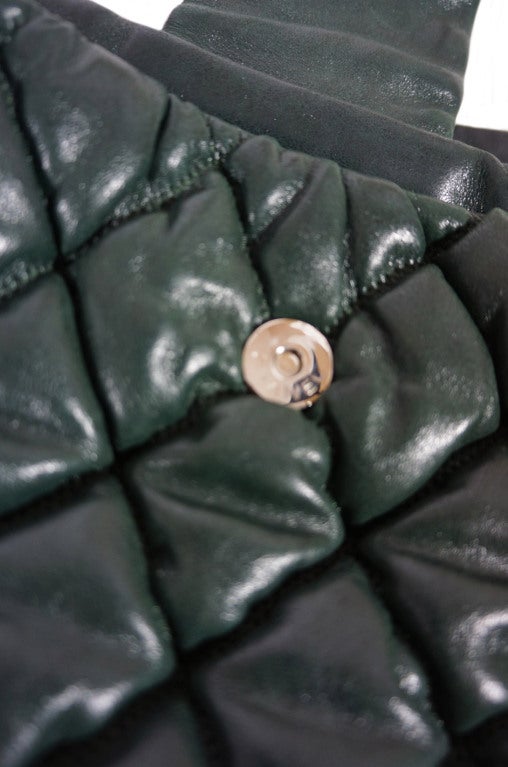 2008 Deep Green Quilted Chanel Bag For Sale 3