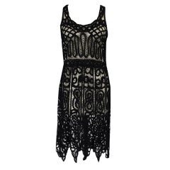Antique 1920s Tape Lace & Beaded Flapper Dress