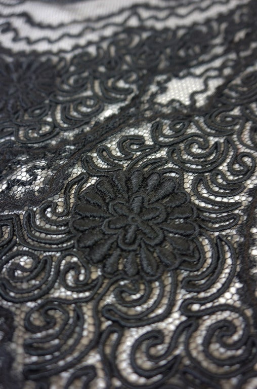 Edwardian Embroidered Black Net Coat For Sale 5