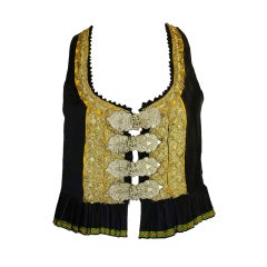 Vintage Silver Buckle Gold Thread Vest