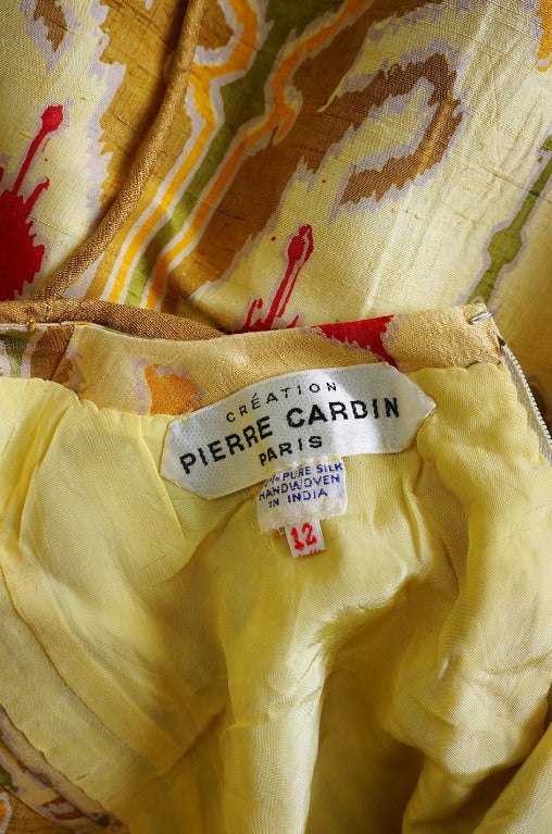 1960s Hand Print SIlk Pierre Cardin Shift 6