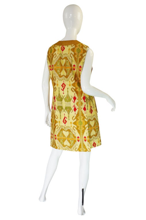 1960s Hand Print SIlk Pierre Cardin Shift 1