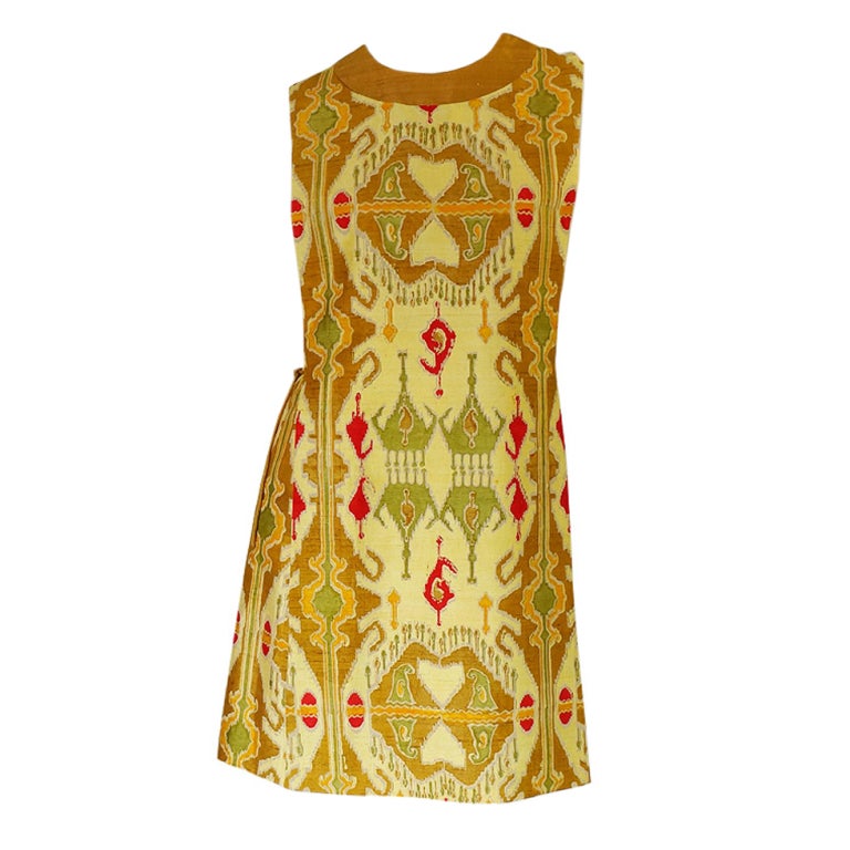 1960s Hand Print SIlk Pierre Cardin Shift