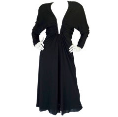 Vintage 1980s Black Wire Plunged Estevez Dress
