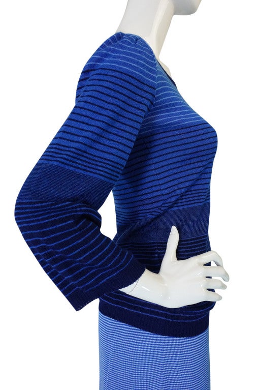 1970s Givenchy Soft Knit Stripe Pant Suit For Sale 4