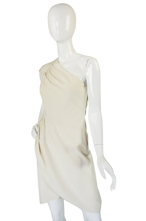 1980s Valentino One Shoulder Dress 2