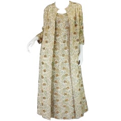 1950s Full Beaded Nat Allen Gown and Coat at 1stDibs