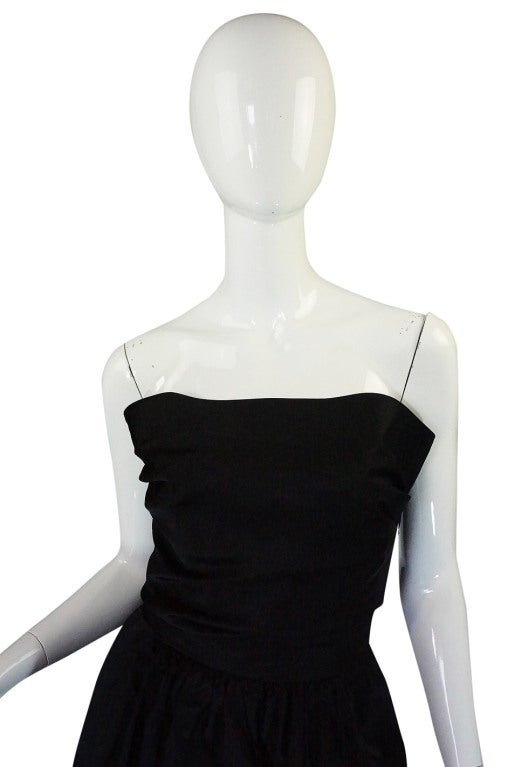 1970s Silk Strapless Pauline Trigere Gown 1