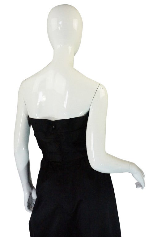 1970s Silk Strapless Pauline Trigere Gown 3