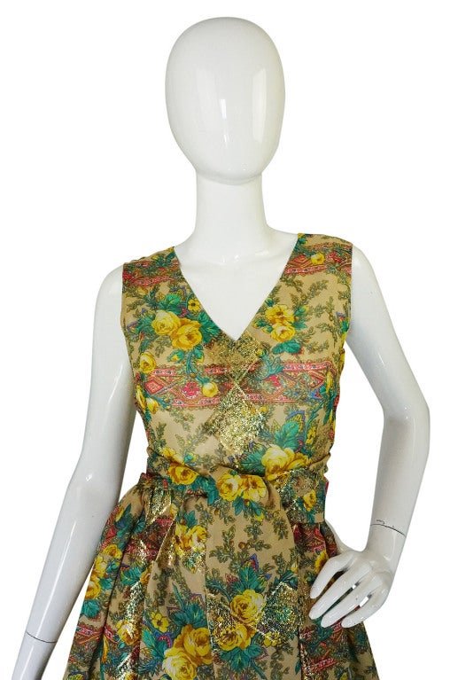 Rare 1950s Jacques Tiffeau Silk Dress 1