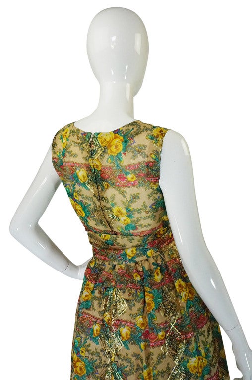 Rare 1950s Jacques Tiffeau Silk Dress 3