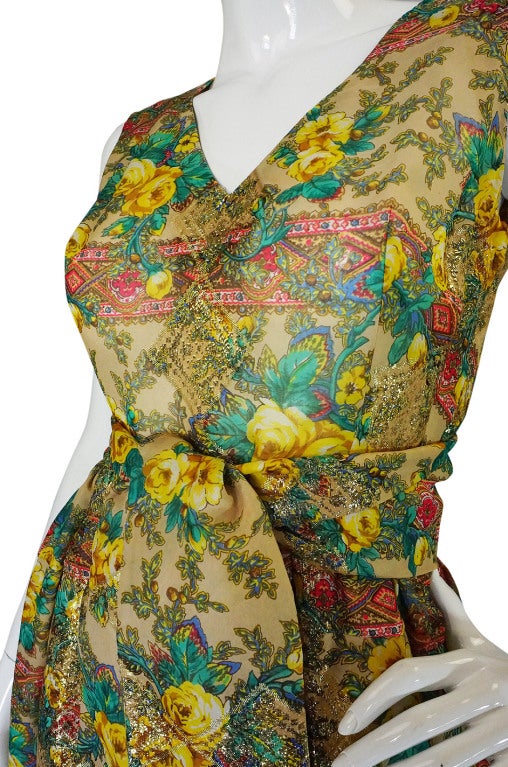 Rare 1950s Jacques Tiffeau Silk Dress 4