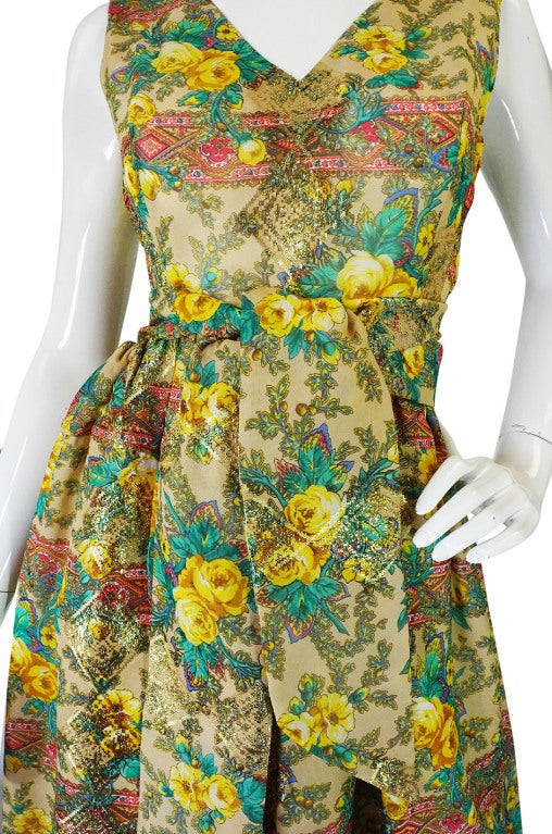 Rare 1950s Jacques Tiffeau Silk Dress 5