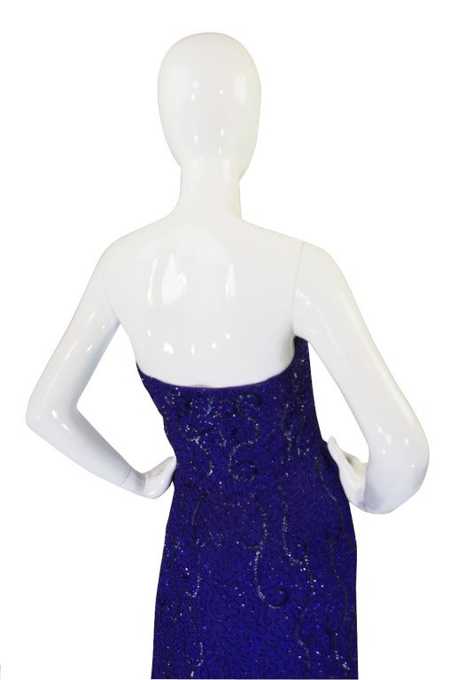 Ceil Chapman Strapless Bead and Sequin Silk Dress, circa 1954 3