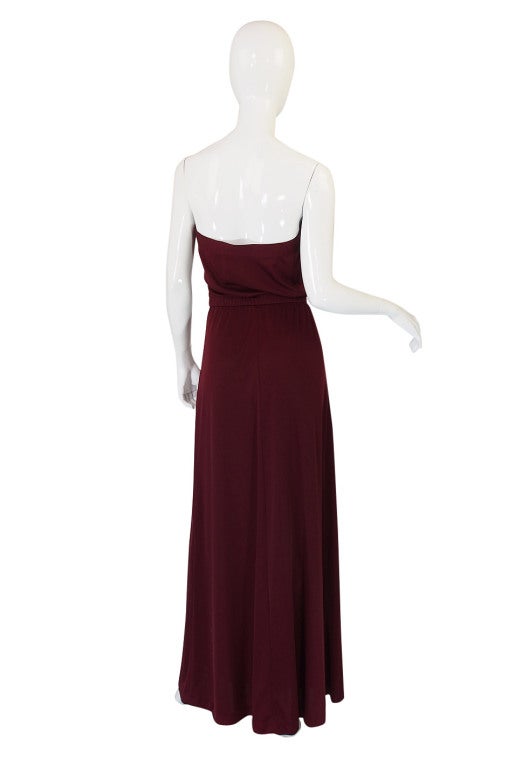 1970s Joy Stevens Strapless Maxi Dress In Excellent Condition In Rockwood, ON