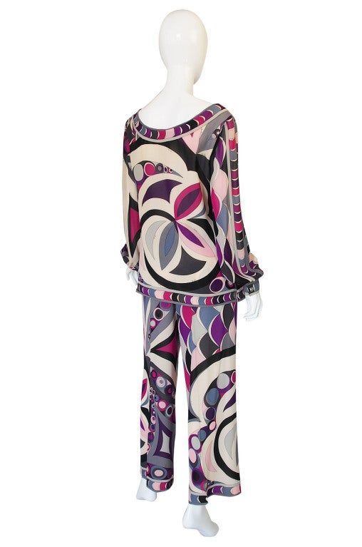 Women's 1960s Emilio Pucci Silk Tunic & Pant Set For Sale