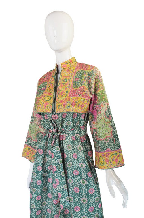 Women's 1960s Pastel Print Malcolm Starr Maxi Dress