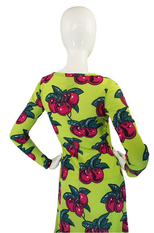 Women's Rare Early 1970s Betsey Johnson Alley Cat Cherry Dress