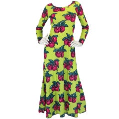Vintage Rare Early 1970s Betsey Johnson Alley Cat Cherry Dress