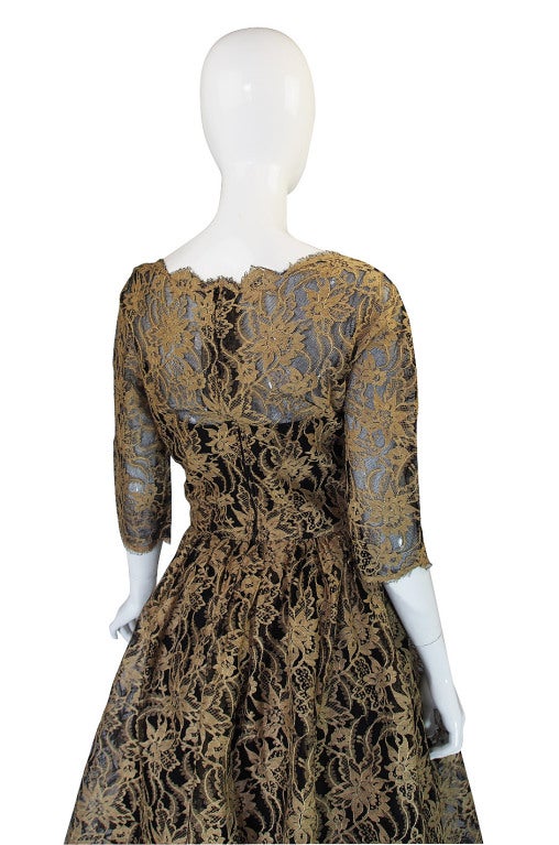 Rare 1950s Jacques Heim Lace Cocktail Dress For Sale at 1stdibs