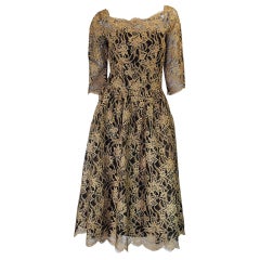 Rare 1950s Jacques Heim Lace Cocktail Dress 12
