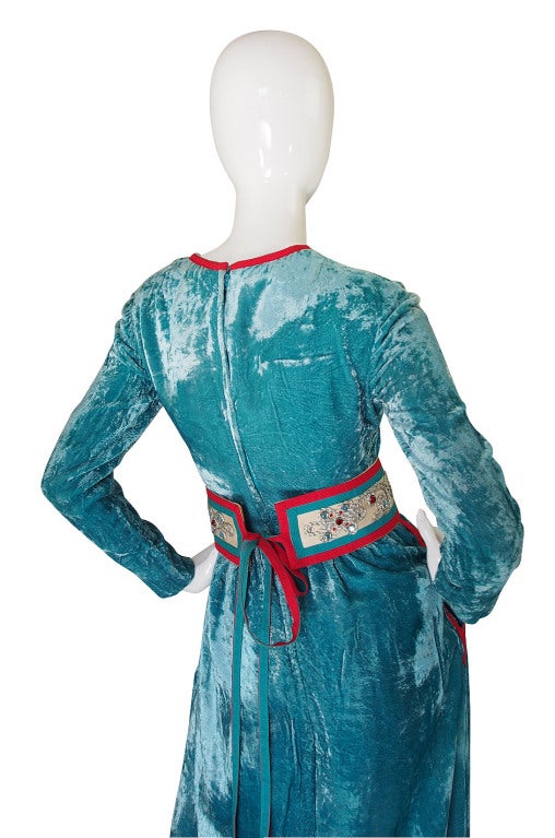 1960s Jeweled Belt Oscar De La Renta Museum Dress 1