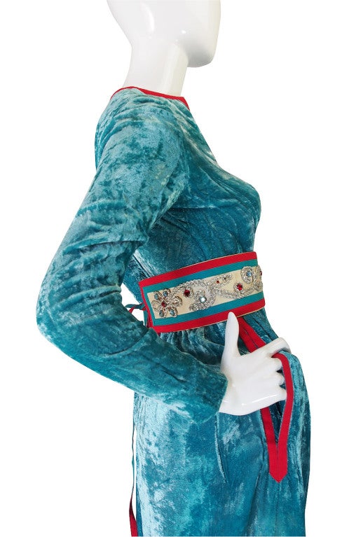 1960s Jeweled Belt Oscar De La Renta Museum Dress 2