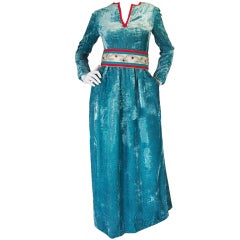 Vintage 1960s Jeweled Belt Oscar De La Renta Museum Dress