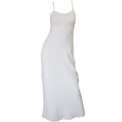 1978 White Knit Courreges Maxi Dress 2
