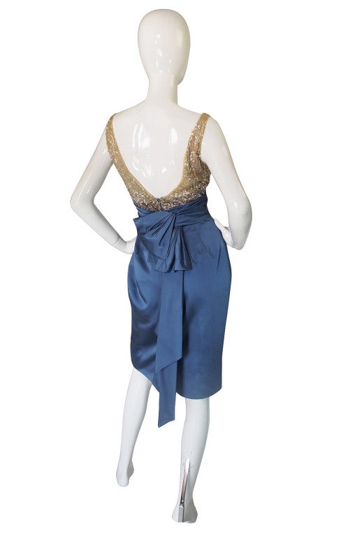 Women's 1950s Ombre Sequin & Silk Kay Selig Dress For Sale