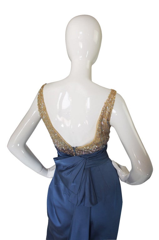 1950s Ombre Sequin & Silk Kay Selig Dress For Sale 3