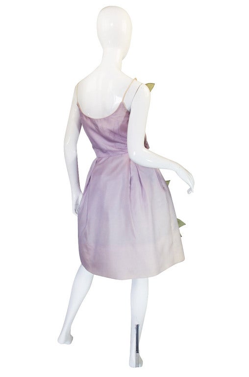 Women's 1950s Lavender Floral Dress