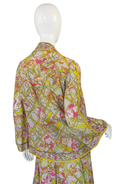 1960s Floating Silk Chiffon Emilio Pucci Skirt & Top Set 1