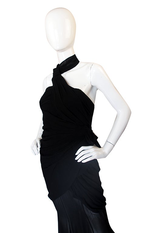 Women's 1980s Thierry Mugler Silk Sheer Panel Dress
