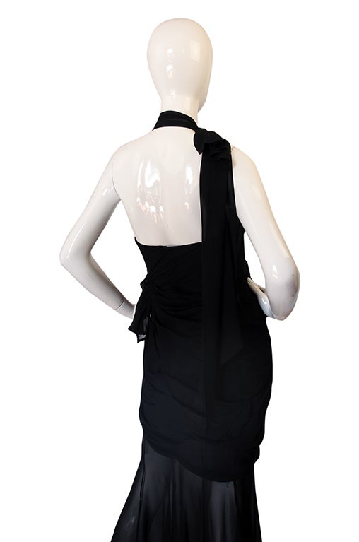 1980s Thierry Mugler Silk Sheer Panel Dress 3